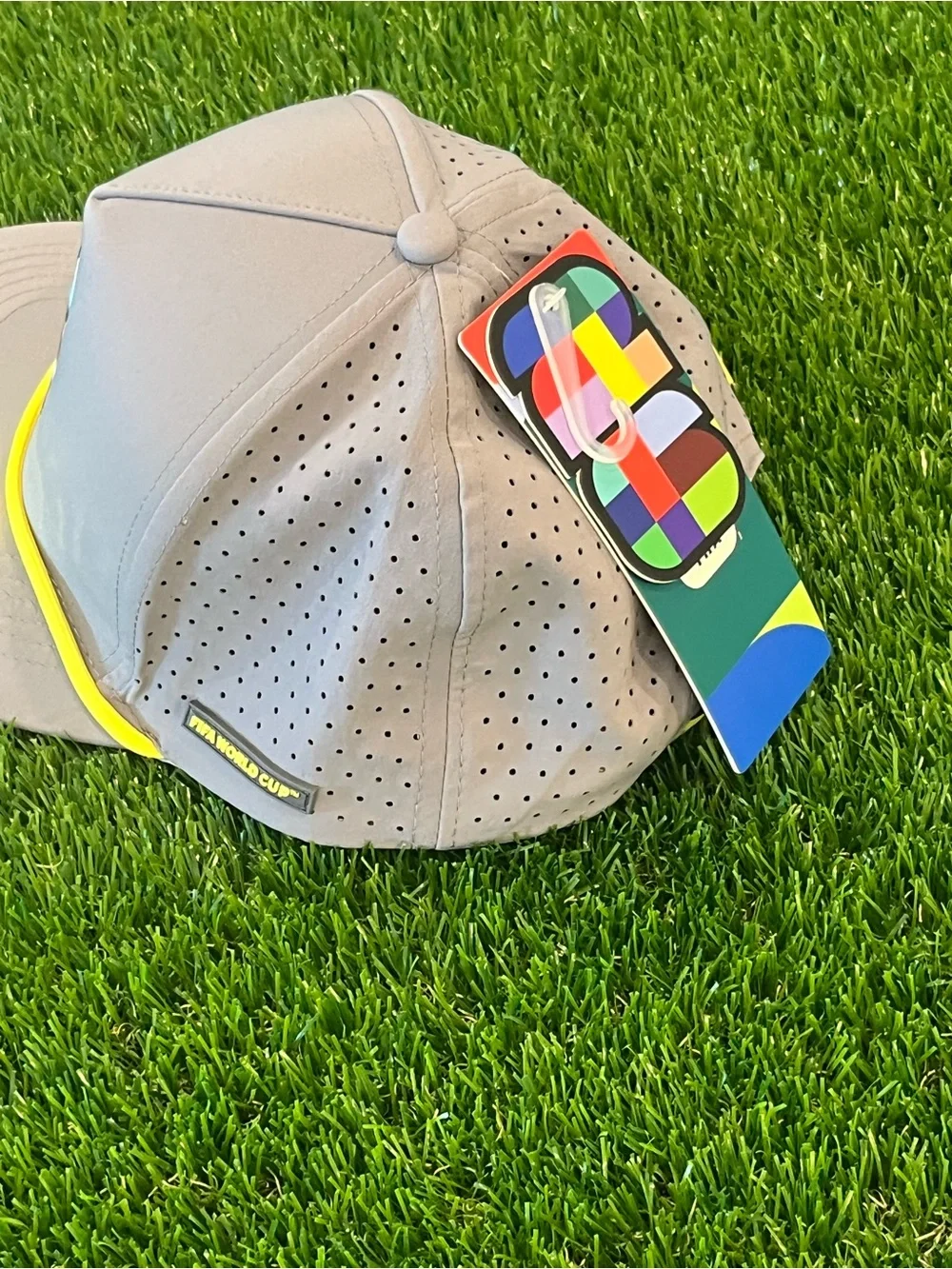 Official FIFA World Cup 2026 Flat Bill Snapback Rope Hat Gray / Yellow Trim NWT